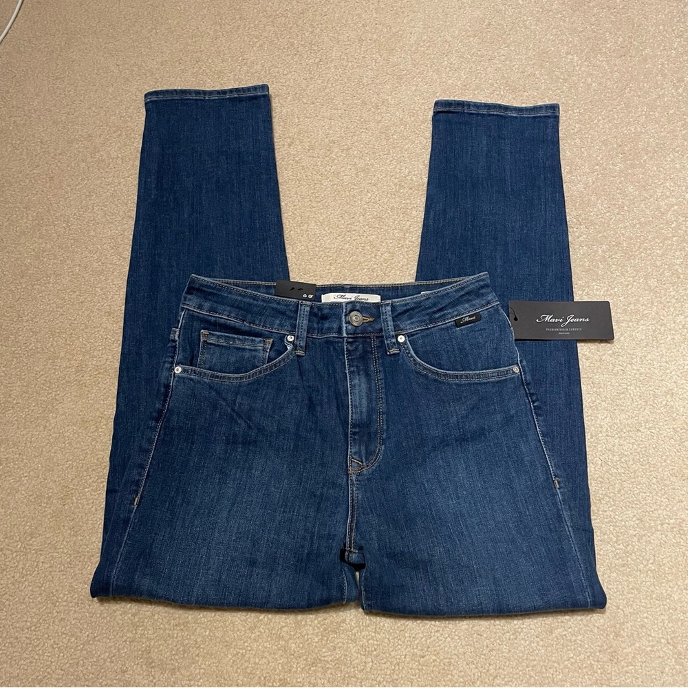 Brand New BNWT Mavi Lea Blue Jeans size 26 High Waist Straight Crop